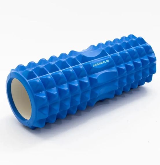 Масажний ролик (роллер) PowerPlay 4405 EVA Massage Roller Синій 33x12 см (PP_4405_Blue) | Зображення 1