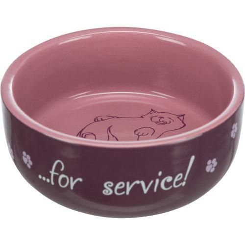 Миска Trixie Thanks for Service для кошек, керамическая, 11 см, 300 мл