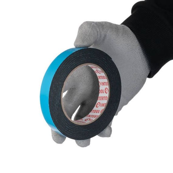 Стрічка клейка двостороння автомобільна 5 м, 19*1 мм, чорна, спінений поліетилен INTERTOOL KT-0812 | Зображення 2