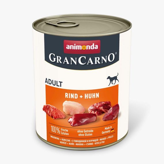 Корм Animonda GranCarno Adult Beef and Chicken вологий з яловичиною та куркою для дорослих собак 800 гр