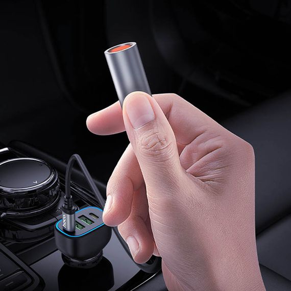 Портативний прикурювач запальничка Hoco UA30 Type-C Black | Зображення 3