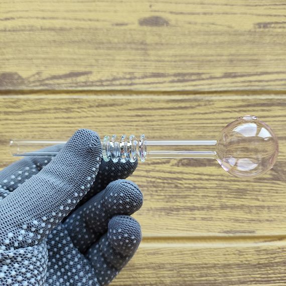 Стеклянная трубка Corrug Oil Pink | Зображення 1