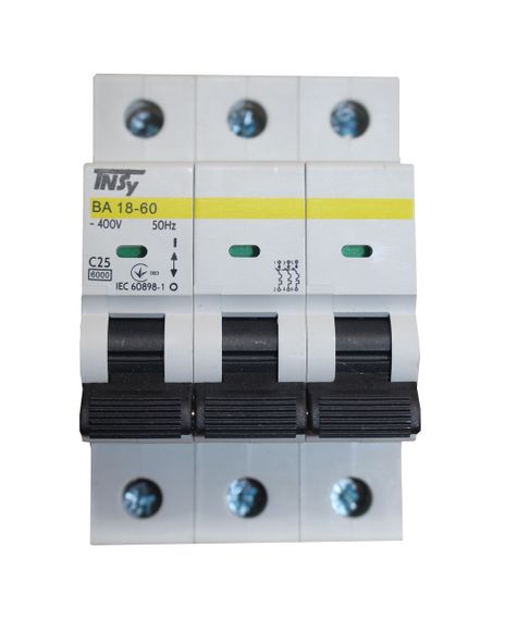 Автоматичний вимикач ВА18-60 3Р 25А 6кА х-ка C Ny95504749 | Зображення 1
