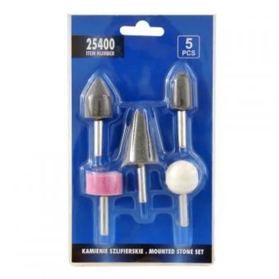 Набір камені насадки шліфувальні хвостовик 6 мм 5 штук VOREL-25400 | Зображення 8
