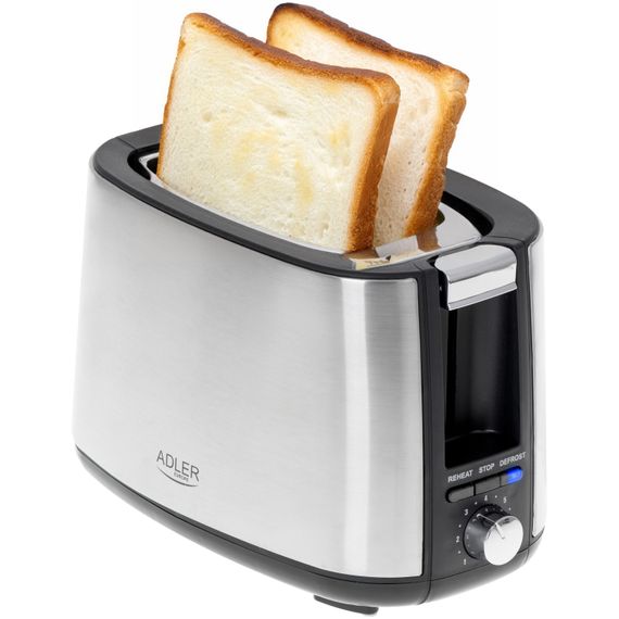 Тостер Adler AD 3214 900Вт/ 2 відділення/7 режимів підсмажування/розморожування/підігрів булочок | Зображення 9