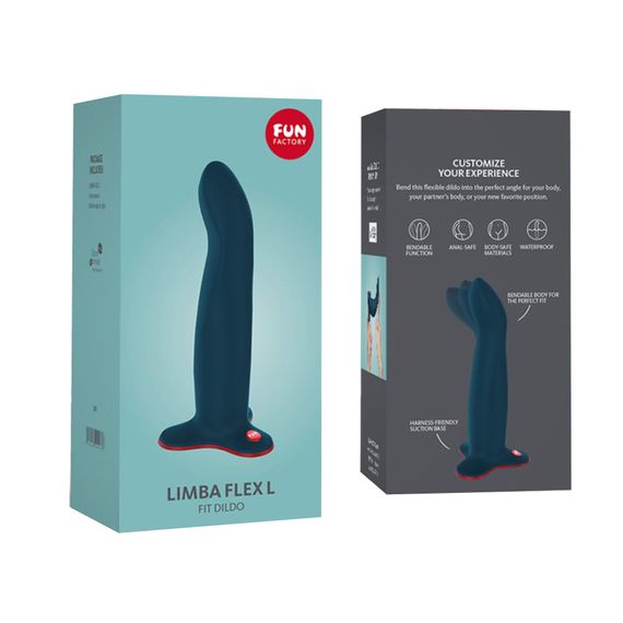 Фалоімітатор Fun Factory LIMBA FLEX L, колір морської хвилі, гнучкий, з ефектом пам’яті, підходить для точки G | Зображення 6