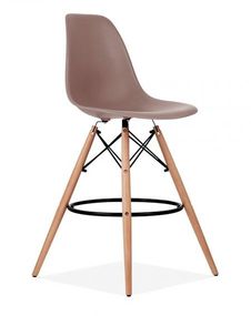 Стілець барний Eames bar DSW кавовий надміцний пластик ABS, дизайн Charles & Ray Eames