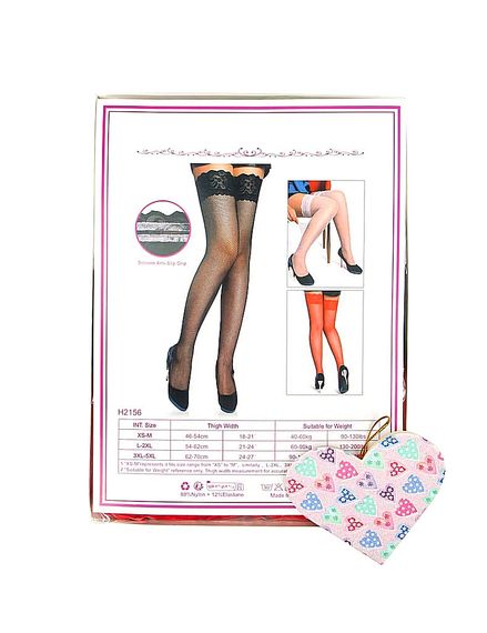 Комплект чулок Star Night кружевные, черные, белые, красные, 3 пары, XS-M sexstyle | Зображення 5