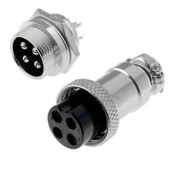 Штекер + разъем пара питания GX16-4P MIC334 MIC324