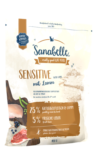 Sanabelle Sensitive Сухий корм для дорослих кішок з ягням 400 г