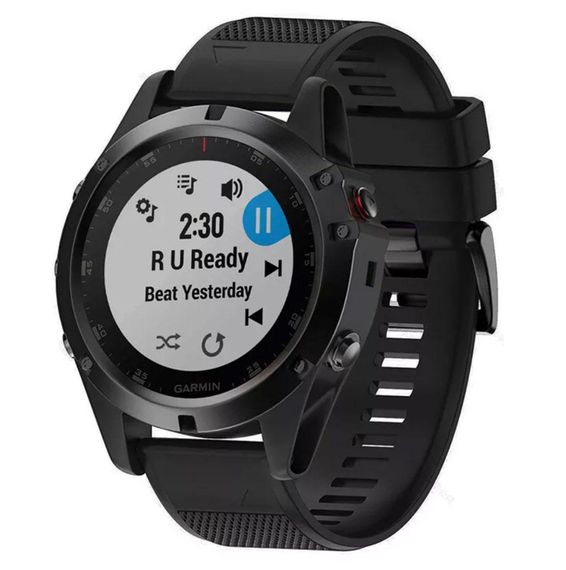 Силіконовий ремінець Primo для годинника Garmin Fenix 7 / Fenix 7 Pro / Fenix 8 47mm / Fenix E - Black | Зображення 3