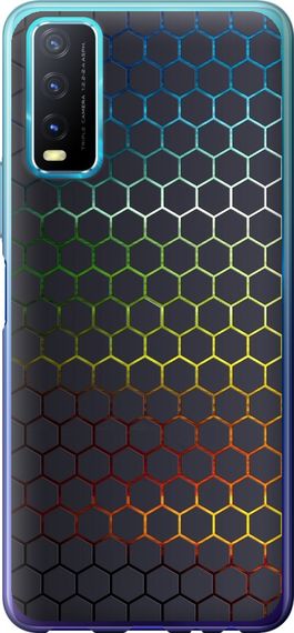 Чехол на Vivo Y20 Переливающиеся соты "498u-2078-17620"