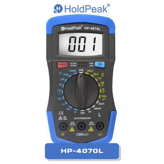 Мультиметр HoldPeak HP-4070L LCR-тестер цифровой (2000 отсчетов 2000МОМ 200мкФ 20Гн)