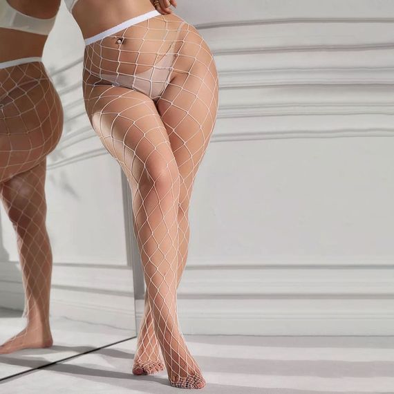 Колготки у велику сітку Babydoll 44 Білий 8006-5 | Зображення 6