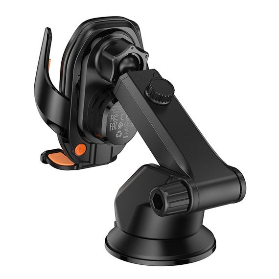 Автотримач HOCO HW34+ Wireless Charging 15W, кріплення на присосці, затискач 50-90мм, Black, Box | Зображення 3