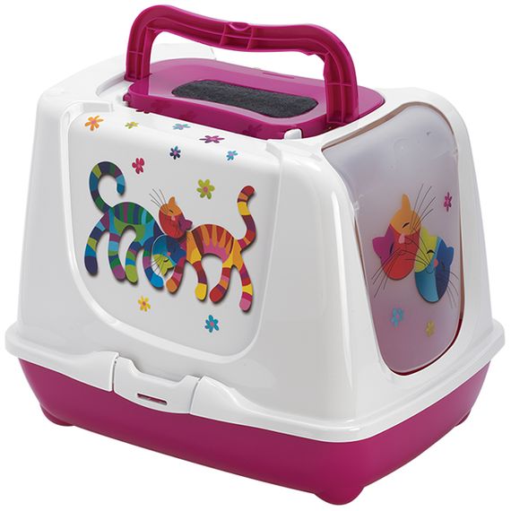 Moderna Trendy Cat туалет закрытый для кошек, 50 см х 39 см х 37 см, розовый