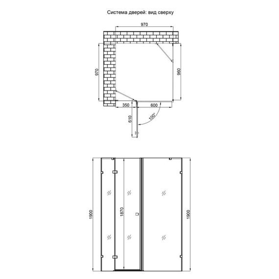 Душова кабіна Qtap Capricorn CRM1011SC6 скло Clear 6 мм, без піддону | Зображення 1