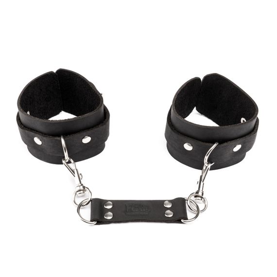 Наручники із натуральної шкіри Flirty Leather - Black, KC00020 Sex Aura | Зображення 2