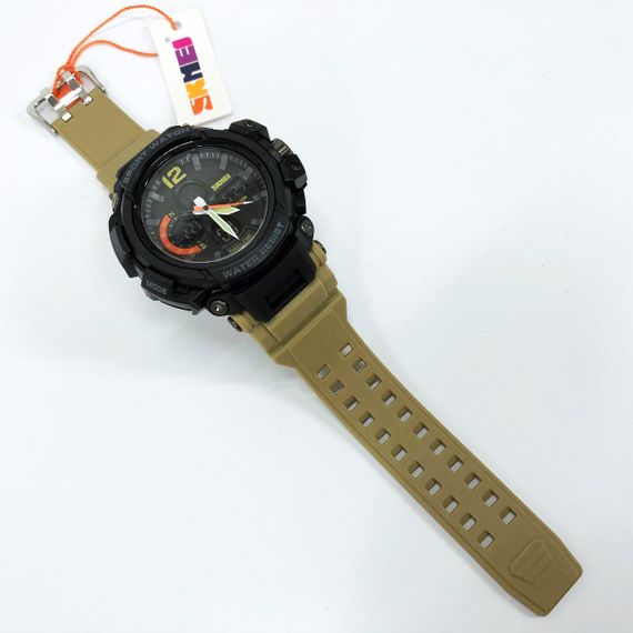 Часы наручные мужские SKMEI 1343KH KHAKI, водостойкие тактические часы. Цвет: хаки | Зображення 9