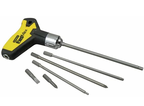 Викрутка Stanley FatMax реверсивна з Т-подібною ручкою в кейсі 25 насадок (0-79-153)