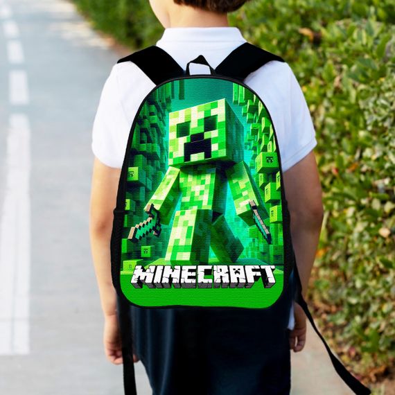 Рюкзак детский майнкрафт Крипер "Minecraft" 34х27см,городской ранец для мальчика (00522)