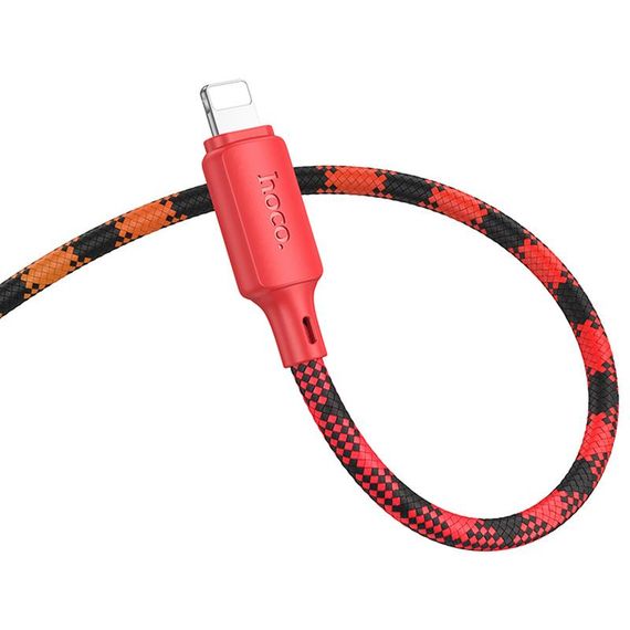 Дата кабель Hoco X116 Meridian USB to Lightning 2.4A (1m) Gradient Red Mix | Зображення 3