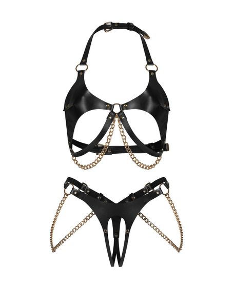 Комплект Obsessive Anyya Black 2-pcs crotchless set S/M/L Sex Aura | Зображення 6