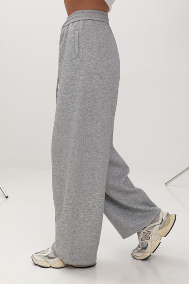 Вільні однотонні спортивні штани - сірий цвет, L (є розміри) | Зображення 4