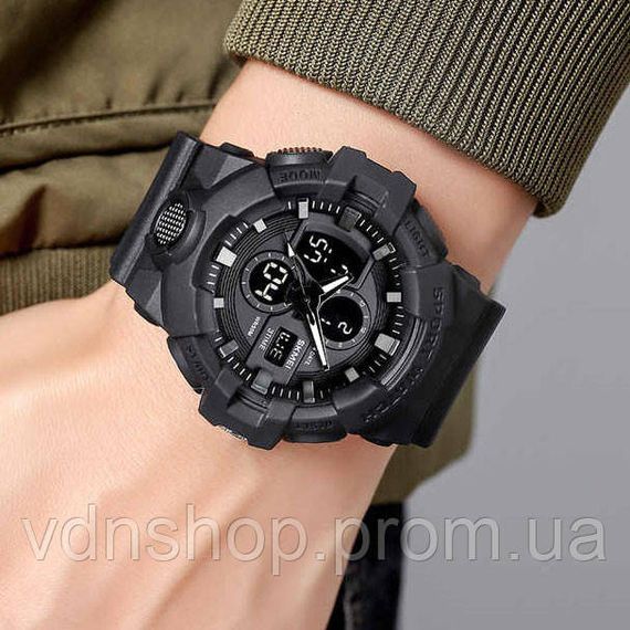 Практичные мужские часы SKMEI 2117BK, Электронные спортивные часы Защитные тактические VA-50 | Зображення 1