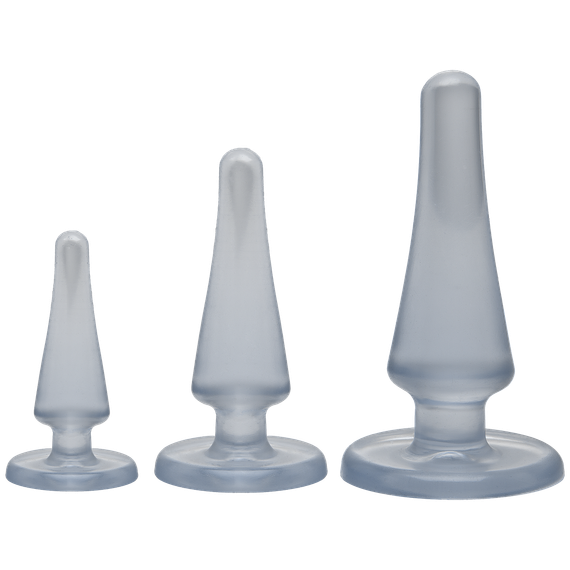 Набір анальних пробок Doc Johnson Crystal Jellies Anal - Clear, макс. діаметр 2см - 3 см - 4 см sexstyle