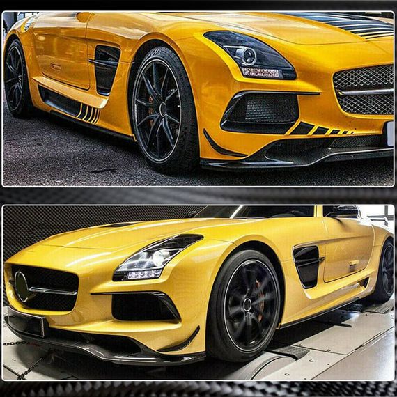 Накладки на передній бампер Flap V1 (Карбон) для Mercedes SLS C197 2010-2014 рр | Зображення 3