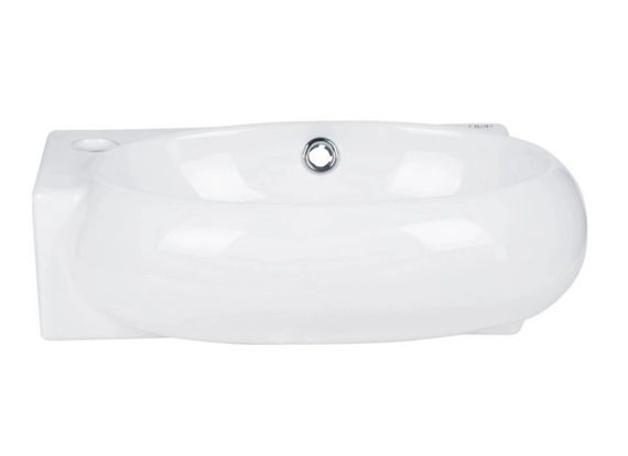 Комплект Qtap Leo: Раковина підвісна овальна ліва 430x285x160 мм White + Донний клапан PU02O (QT11115011LWN47332) | Зображення 5