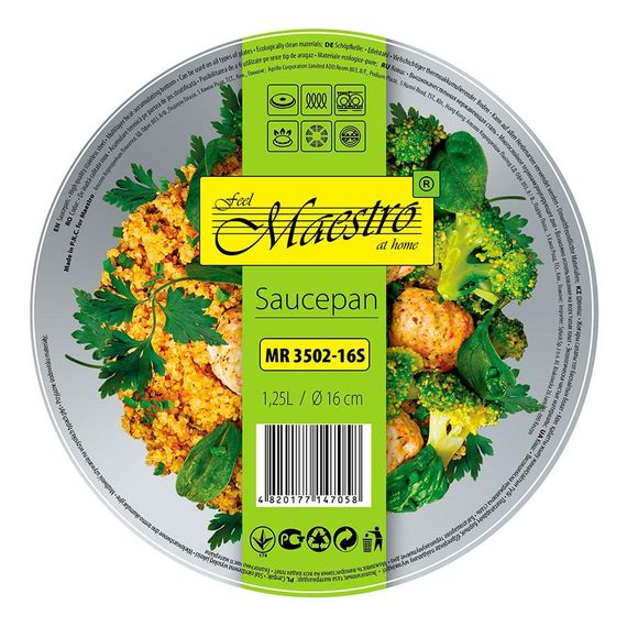 Кухонний ковш Maestro MR-3502-16S, 1.25 л, 16 см, з нержавіючої сталі для всіх типів плит | Зображення 4