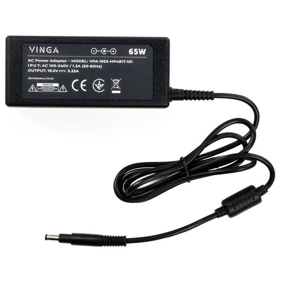 Блок живлення до ноутбуку Vinga HP 65W 19.5V 3.3А 4.8*1.7 long (VPA-1953-HP4817-101) | Зображення 2