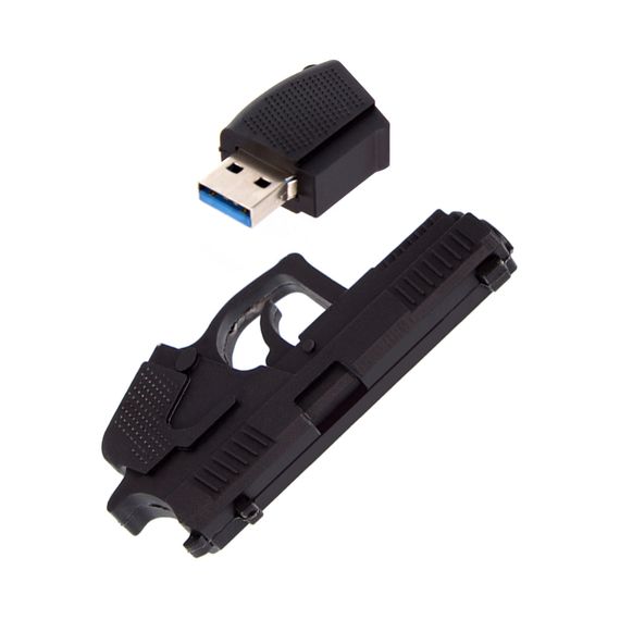 USB флеш накопичувач ColorWay Pistol 64 GB 3.0 Black (CW-USBPL64) | Зображення 2