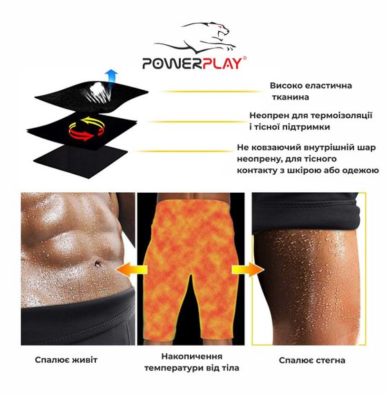 Шорти для схуднення PowerPlay 4304 Червоно-Чорні S/M | Зображення 6