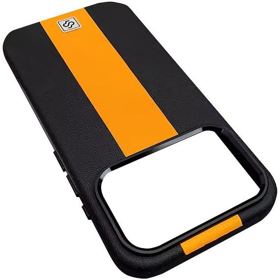 Шкіряний чохол Rally with MagSafe для Apple iPhone 17 Pro (6.3") Black / Orange | Зображення 1