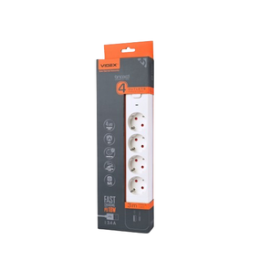 Фільтр мережевий 4 розетки/1USB-A/1Type-C QC+PD 3м із заземленням з кнопкою білий VF-PD43G1QC1PD-W Oncord