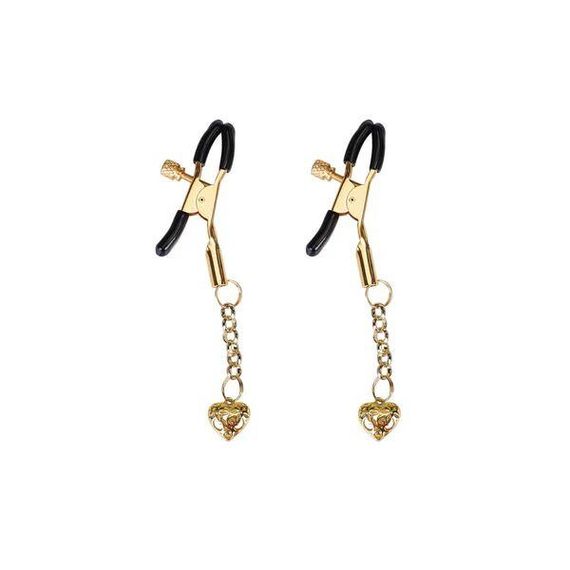 Затискачі для сосків Liebe Seele Hollow Heart Nipple Clamps Gold Sex Aura