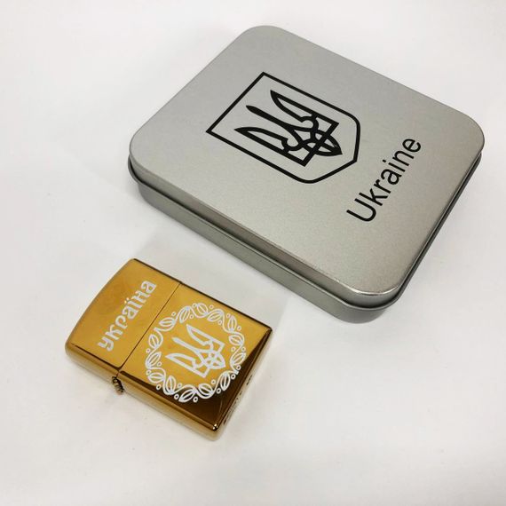 Дугова електроімпульсна запальничка USB Україна (металева коробка) HL-447. IH-725 Колір: золотий | Зображення 9