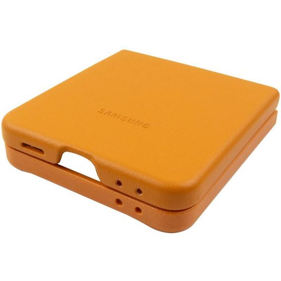 Шкіряний чохол Leather Case (AAA) для Samsung Galaxy Z Flip5 Blue Brown | Зображення 3