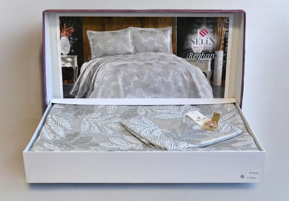 Покривало Selin 230х250 см Reyhan Сіре