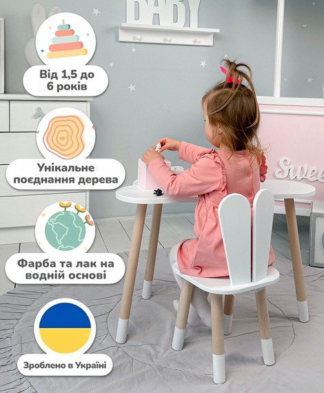 Дитячий стіл хмаринка 46х70х40, столик трюмо для дівчаток, рожевий | Зображення 5