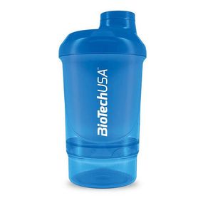 Шейкер BioTechUSA Shaker Wave + Nano 300ml /+150ml container/ Shocking Blue