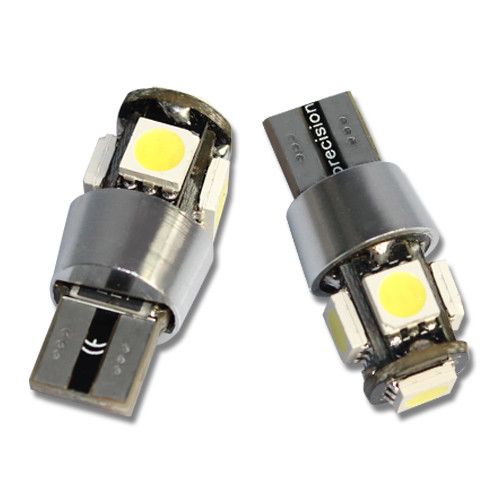 Світлодіодна Автолампа T10 (W5W) 5-5050 WHITE Canbus with rings (Precision)