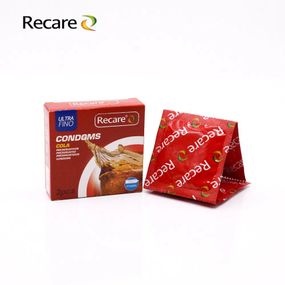 Презервативы Recare Cola Dotted&Ribbed Condoms 3 шт, с пузырьками и ребрами, аромат:
