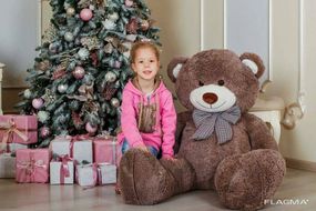 Большая мягкая игрушка мишка Yarokuz Билли 150 см Капучино