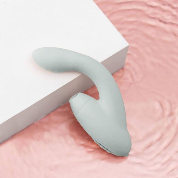 Бесконтактный вибратор с двойной стимуляцией и подогревом Sweet Em, серый sexstyle | Зображення 1