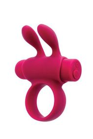 Эрекционное виброкольцо S Pleasures Premium Rabbit Ring, розовое, со съемной вибропулей и ушками sexstyle