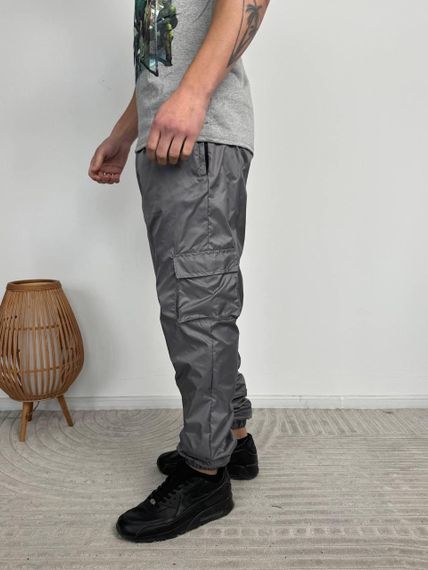 Чоловічі Спортивні штани з плащівки графіт | Зображення 2